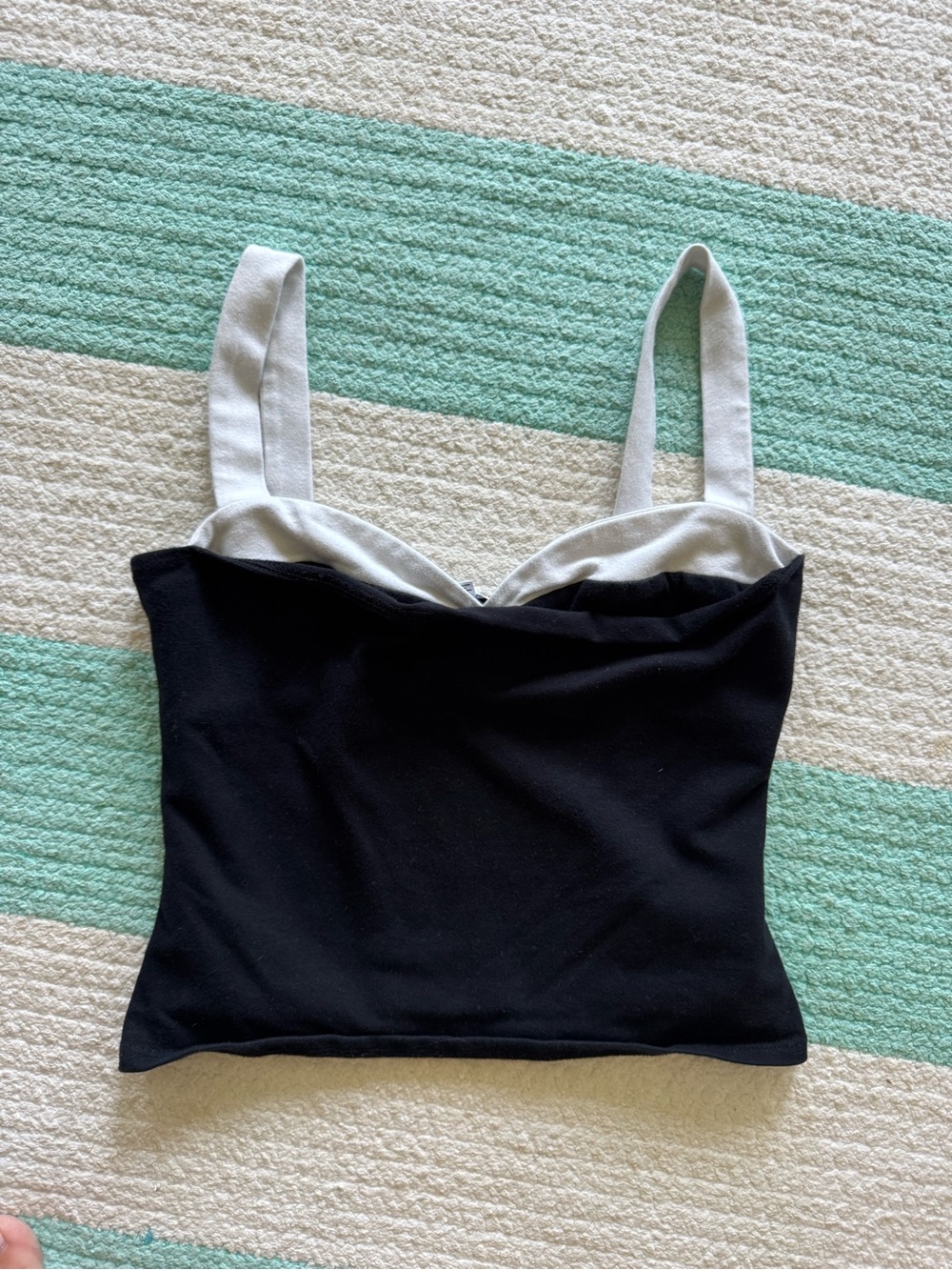 Reformation Black Tank Top with White Straps
